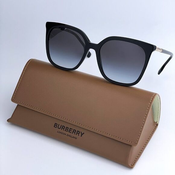 NEW Burberry BE4347 EMILY 501/87 Black Gray Gradient Square Women Sunglasses - Picture 1 of 11